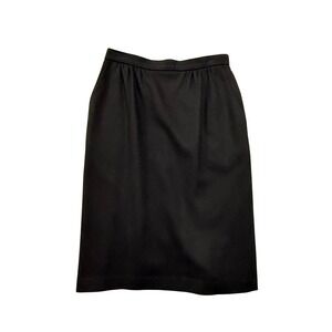 Vintage Koret 100% Wool Black Pencil Straight Pockets Lined Skirt Women Size 12